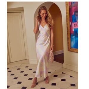 Elegant White Satin Maxi Dress